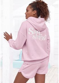 Buffalo Hoodie pink Gr. 32/34 für Damen. Mit Druck. Bequem. Nachhaltig.