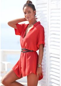Lascana Longbluse korallrot Gr. 34 für Damen. Figurumspielend. Nachhaltig.