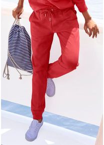 H.I.S. H.I.S Relaxhose rot Gr. 32/34 für Damen. Mit Kordel. Bequem. Nachhaltig.