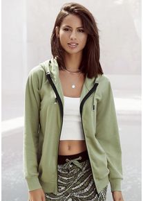 Lascana Kapuzensweatjacke beige Gr. 32/34 für Damen. Bequem. Nachhaltig.