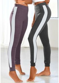 Arizona Leggings mehrfarbig Gr. 36/38 für Damen. Mit Kontraststreifen. Bequem. Nachhaltig.