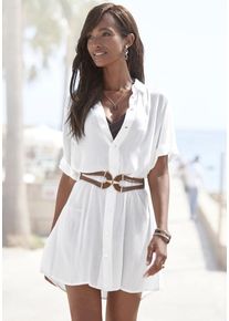 Lascana Longbluse weiß Gr. 34 für Damen. Figurumspielend. Nachhaltig.