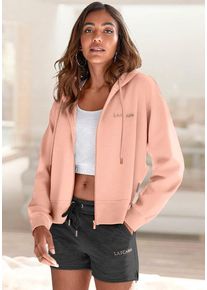 Lascana Kapuzensweatjacke orange Gr. 40/42 für Damen. Bequem. Nachhaltig.