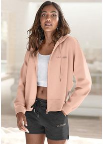 Lascana Kapuzensweatjacke orange Gr. 32/34 für Damen. Bequem. Nachhaltig.