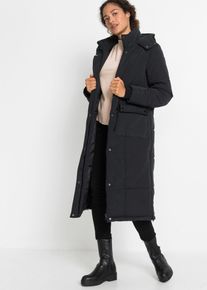 bonprix Wintermantel mit seitlichen Rei&szlig;verschl&uuml;ssen, schwarz, Gr.34, Langer Wintermantel mit Kapuze