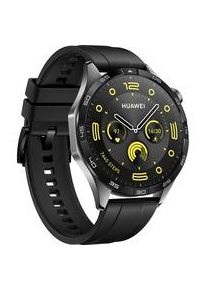 Huawei Watch GT4 46mm (Phoinix-B19F), Smartwatch schwarz, schwarzes Fluorelastomer-Armband Display: 3,63 cm (1,43 Zoll) Kommunikation: NFC Armbandlänge: 140 - 210 mm Touchscreen: mit Touchscreen