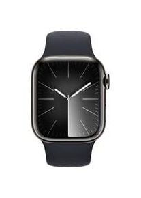 Apple Watch Series 9, Smartwatch graphit/dunkelblau, Edelstahl, 41 mm, Sportarmband, Cellular Kommunikation: Bluetooth Armbandlänge: 150 - 200 mm Touchscreen: mit Touchscreen