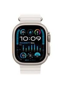 Apple Watch Ultra 2, Smartwatch weiß, 49 mm, Ocean Armband, Titangehäuse, Cellular Kommunikation: Bluetooth Touchscreen: mit Touchscreen