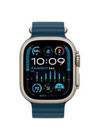Apple Watch Ultra 2, Smartwatch dunkelblau, 49 mm, Ocean Armband, Titangehäuse, Cellular Kommunikation: Bluetooth Touchscreen: mit Touchscreen