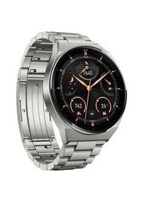 Huawei Watch GT 3 Pro Titanium, Smartwatch titan, 46mm; Armband: Edelstahl Display: 3,63 cm (1,43 Zoll) Kommunikation: Bluetooth 5.1 Armbandlänge: 140 - 210 mm Touchscreen: mit Touchscreen