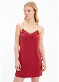 Calvin Klein Underwear Nachthemd CHEMISE mit zarter Spitze am Ausschnitt, rot