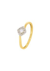 Diamonds by Ellen K. Ring 585 Gold zweifarbig 17 Brillanten zus. 0,13ct.