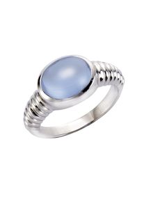 JAMELLI Ring 925 Silber rhodiniert Quarz blau (beh.)
