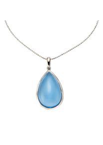 JAMELLI Anhänger mit Kette 925 Silber rhodiniert Quarz blau (beh.)