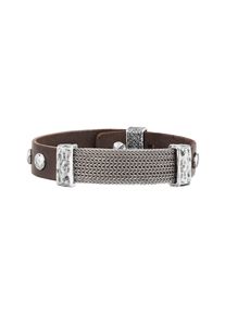 Seven-24 Armband Edelstahl mit braunem Leder