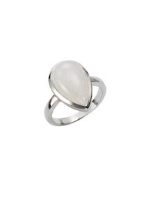 JAMELLI Ring Silber 925 rhodiniert mit echtem Rainbow Mondstein 17x10,5mm