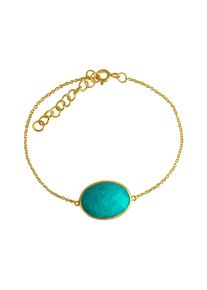 JAMELLI Armband Silber 925 vergoldet 16+2,5cm lang mit echtem Amazonit 8,0ct.