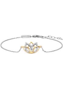 JULIE JULSEN Armband 925 Silber rhodiniert teils vergoldet Lotusblüte Zirkonia