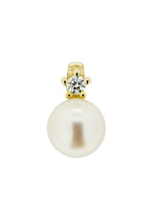 OROLINO Anhänger 585 Gold mit Brillant 0,03ct. + Perle 6,5-7mm