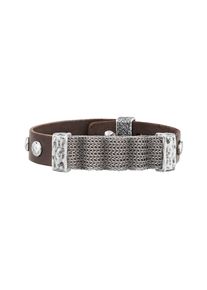 Seven-24 Armband Edelstahl mit braunem Leder