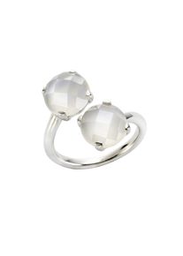 JAMELLI Ring 925 Silber rhodiniert mit 2 Mondsteinen