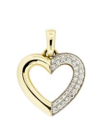 OROLINO Anhänger Gold 585 Herz mit 31x Brillant zus. 0,25ct.