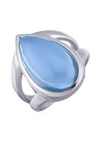 JAMELLI Ring 925 Silber rhodiniert Quarz hellblau (beh.)