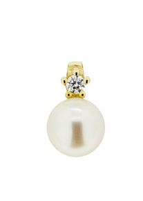 OROLINO Anhänger 585 Gold mit Brillant 0,03ct. + Perle weiß 5,5-6mm
