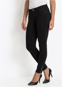 bonprix Treggings, schwarz, Gr.40, Figurformende Hose mit Rei&szlig;verschl&uuml;ssen
