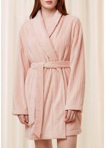 Triumph Damenbademantel Robes Fleece Robe 3/4, Kurzform, Gürtel, Bademantel mit Schalkragen, rosa