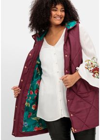 sheego by Joe Browns Große Größen Kapuzensteppweste mit Bindegürtel Gr. 42 rot von sheego für Damen