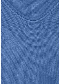 Cecil V-Ausschnitt-Pullover in Unifarbe, blau
