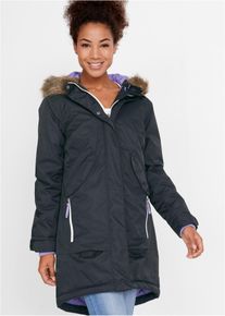 bonprix Wasserdichter Funktionsmantel, schwarz, Gr.36, Funktionale Thermo-Regenjacke aus wind- und wasserfestem Material mit verschlie&szlig;baren Taschen