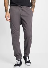bonprix Relaxed Fit Chino-Stretch-Schlupfhose Straight, grau, Gr.52, moderne Basic Joggpants im angesagten Loose Fit, 97% Baumwolle