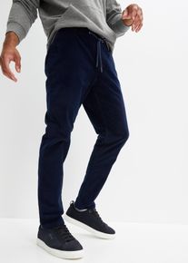 bonprix Regular Fit Cord-Schlupfhose Straight, blau, Gr.56, trendige Cord-Joggpants mit Kordelzug, aus Cord