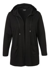 Via Appia Due Große Größen Kapuzensweatjacke in verschlussloser Form Gr. 46 schwarz für Damen