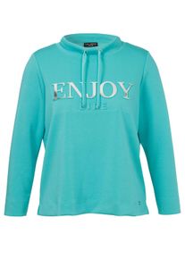 Via Appia Due Große Größen Sweatshirt mit Stehkragen und 3D-Motiv vorn Gr. 42 grün für Damen