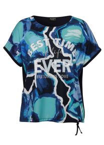 Via Appia Due Große Größen Shirt mit Motivdruck vorn, hinten unifarben Gr. 44 blau für Damen