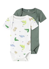 name it Schlafoverall NBMBODY 2P SS WILD LIME DINO NOOS (Packung, 2-tlg), grün