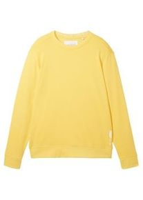 Tom Tailor Herren Basic Sweatshirt, gelb, Uni, Gr. XL