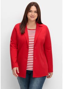 Große Größen Blazer aus Milano-Ripp, mit Reverskragen Gr. 44 rot von sheego für Damen
