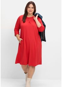 Große Größen Shirtkleid in A-Linie, mit Taschen Gr. 58 rot von sheego für Damen