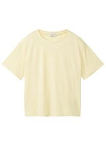 Tom Tailor DENIM Damen Basic T-Shirt, gelb, Uni, Gr. L