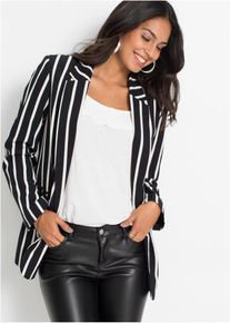 bonprix Blazer, schwarz, Gr.38, L&auml;ssiger Blazer mit modischem Print