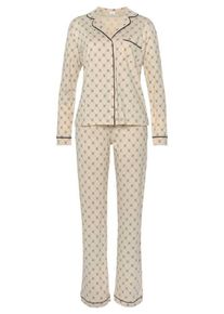 s.Oliver Pyjama (3 tlg) mit Schlafmaske im Set, beige|schwarz