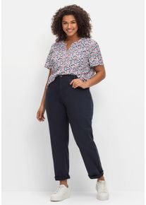 Große Größen Gerade Jeans in Ankle-Länge, Five-Pocket-Form Gr. 50 blau von sheego für Damen