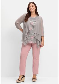 Große Größen Bengalin-Hose mit seitlichem Dehnbund Gr. 42 rosa von sheego für Damen