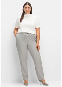 Große Größen Joggpants in Struktur-Optik, mit Galonstreifen Gr. 48 grau von sheego für Damen