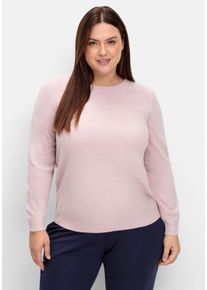 Große Größen Pullover mit gerippten Abschlüssen Gr. 56 rosa von sheego für Damen