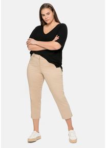 Große Größen Shirt mit V-Ausschnitt, in Oversized-Form Gr. 44/46 schwarz von sheego für Damen